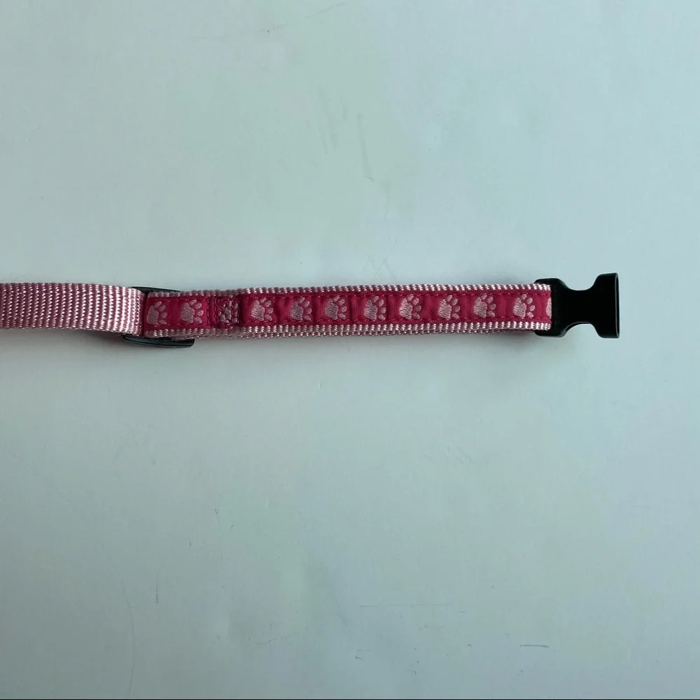Dog Collar Pink Paws adjustable size 14” to 20” X 5/8” Guardian Gear puppy girl